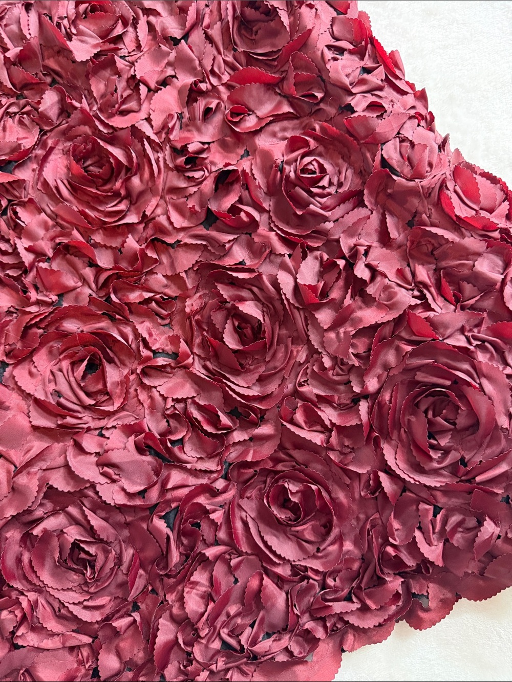 NWT Tracy Reese Burgundy Silk Rosette Floral Cocktail Dress Illusion Mesh Size 8 - Picture 12 of 16